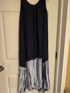 Raviya Navy and White Tie-Dye Maxi Skirt